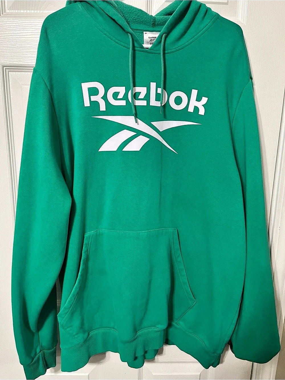 Reebok Vector Logo Fleece Pullover Hoodie Green 2XL